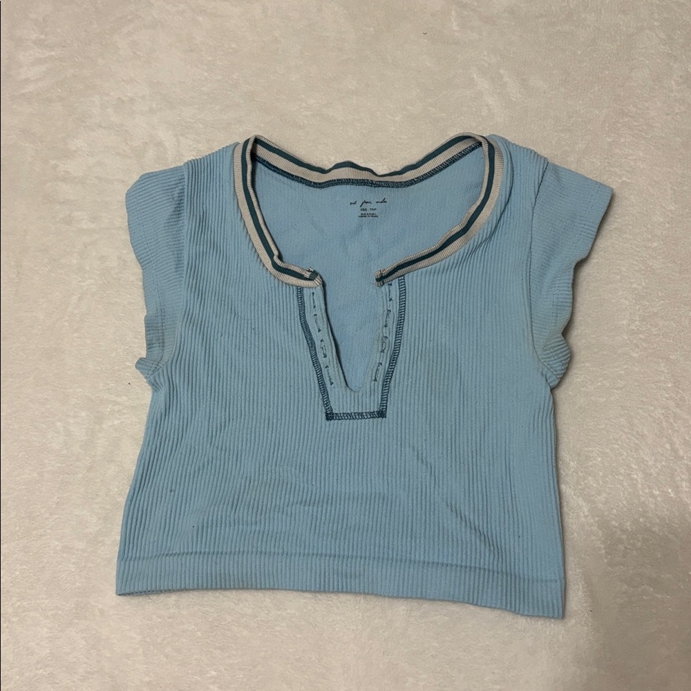 Urban Outfitters Blue Ribbed Top